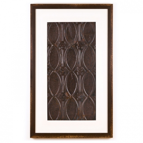 1 Panel X-Large Rectangle with Distressed Brown Frame