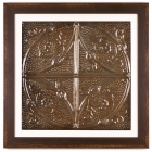 1 Panel Large Square with Distressed Brown Frame