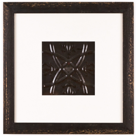1 Panel Medium Square with Distressed Black Frame