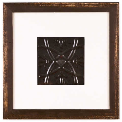 1 Panel Medium Square with Distressed Brown Frame