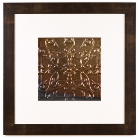 1 Panel Large Square with Espresso Brown Frame