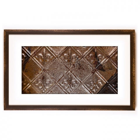 1 Panel X-Large Rectangle with Distressed Brown Frame