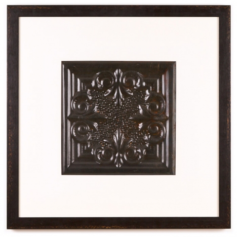 1 Panel Large Square with Distressed Black Frame