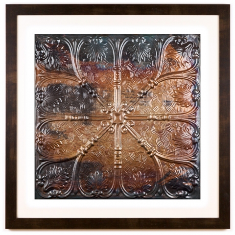 1 Panel X-Large Square with Espresso Brown Frame