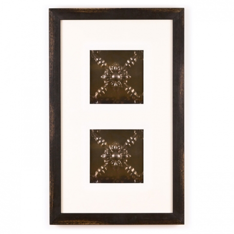 2 Panel Small Rectangle with Distressed Black Frame