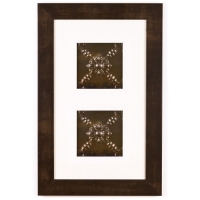 2 Panel Small Rectangle with Espresso Brown Frame