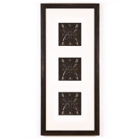 3 Panel Medium Rectangle with Distressed Black Frame