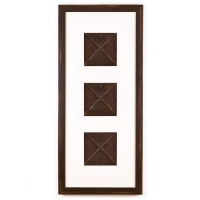 3 Panel Medium Rectangle with Distressed Brown Frame