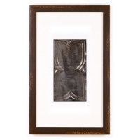1 Panel Small Rectangle with Distressed Brown Frame