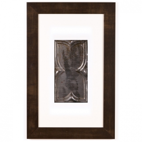 1 Panel Small Rectangle with Espresso Brown Frame