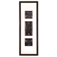 3 Panel Large Rectangle with Distressed Black Frame