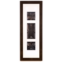 3 Panel Large Rectangle with Espresso Brown Frame